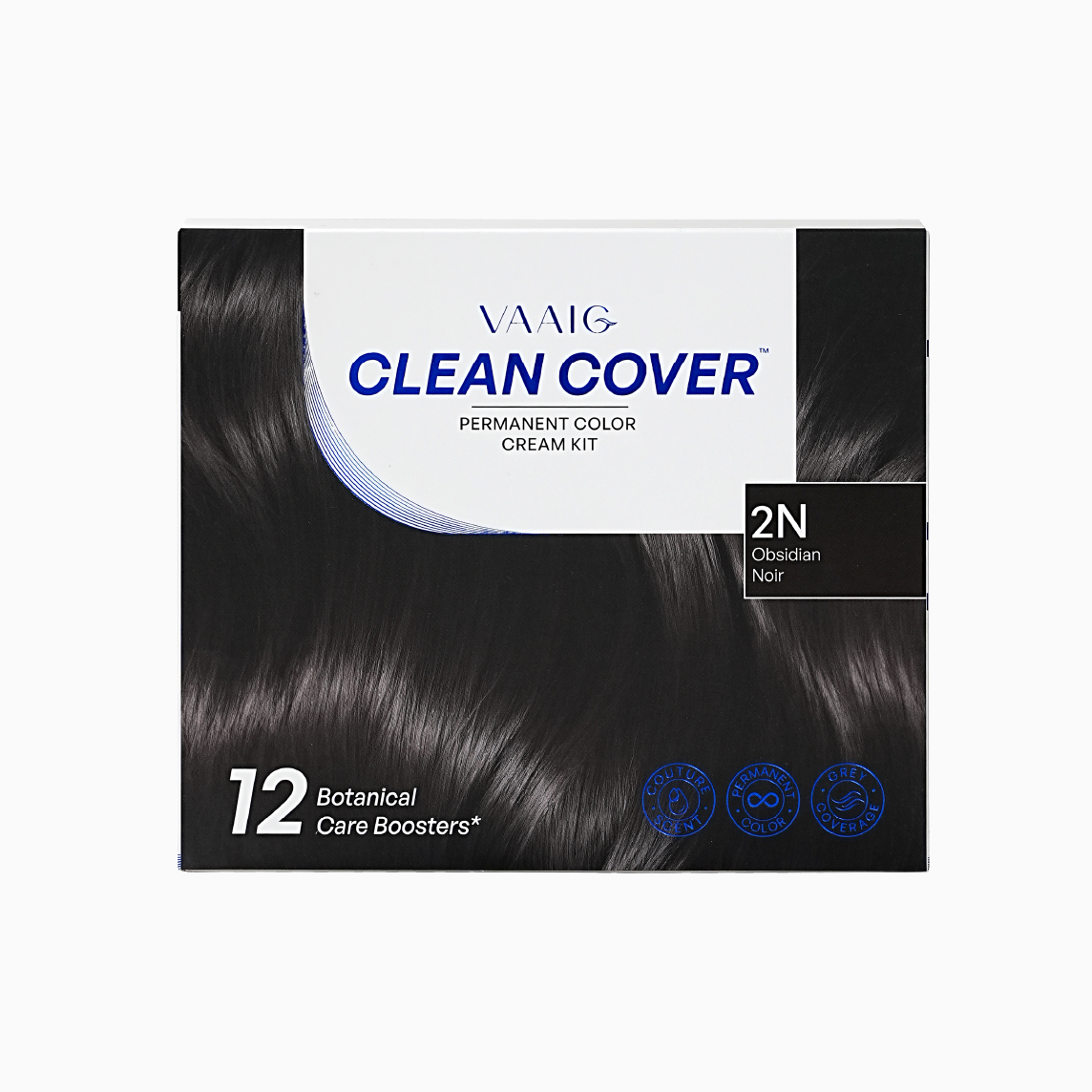 VAAIG 2N Obsidian Black permanent hair color with clean cover formula for full gray coverage