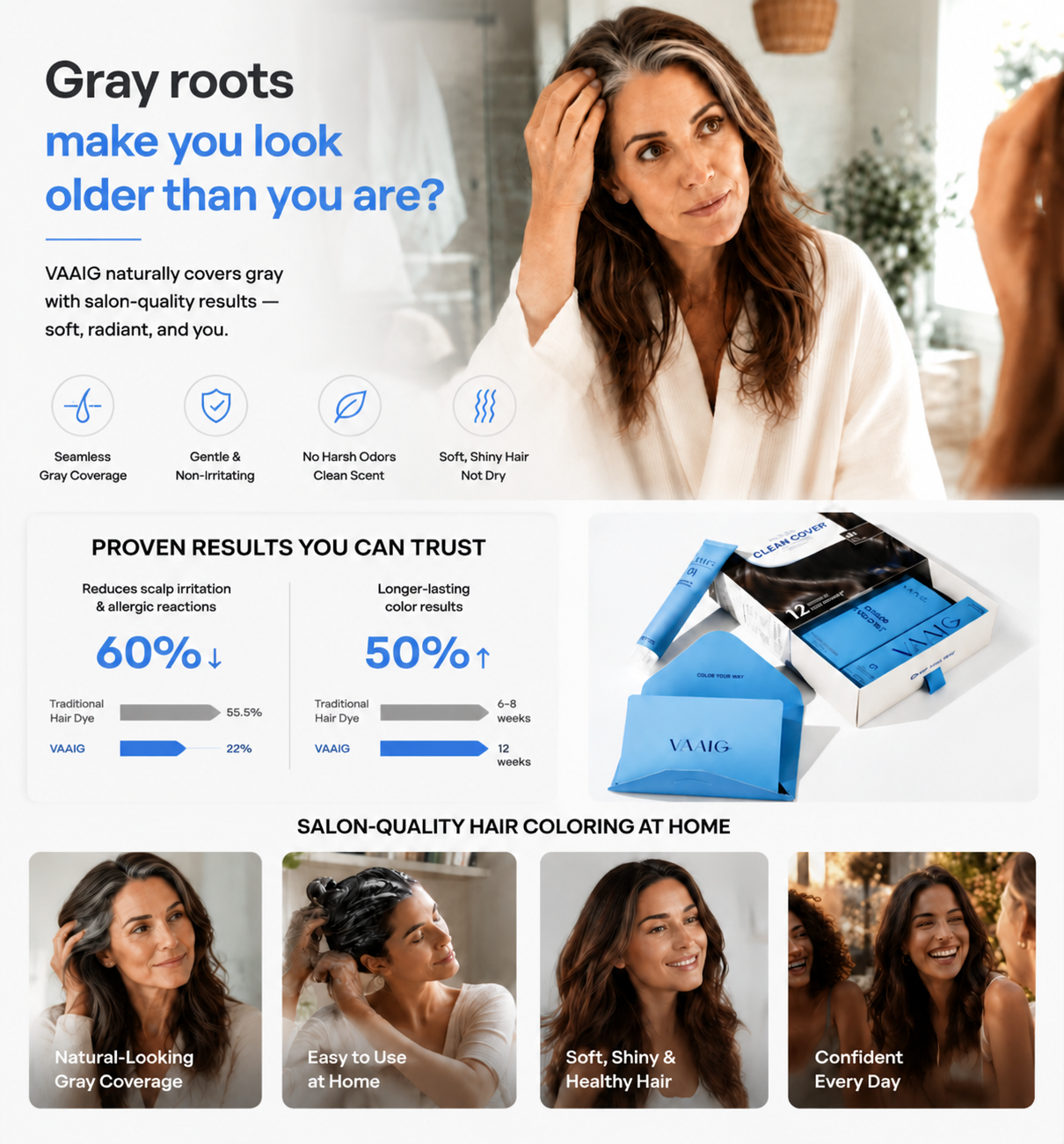 VAAIG CLEAN COVER™ Permanent Hair Color （测试）