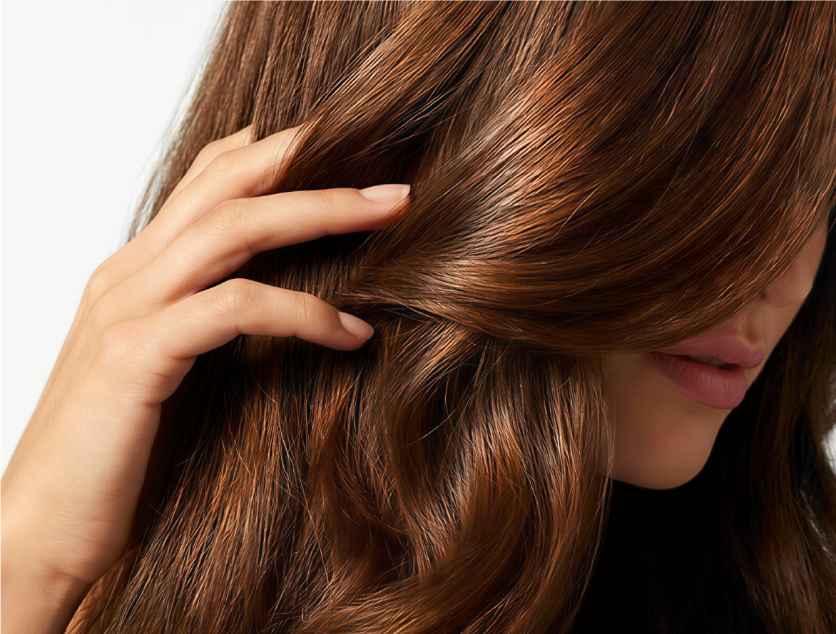 Soft, shiny hair after using VAAIG permanent hair color