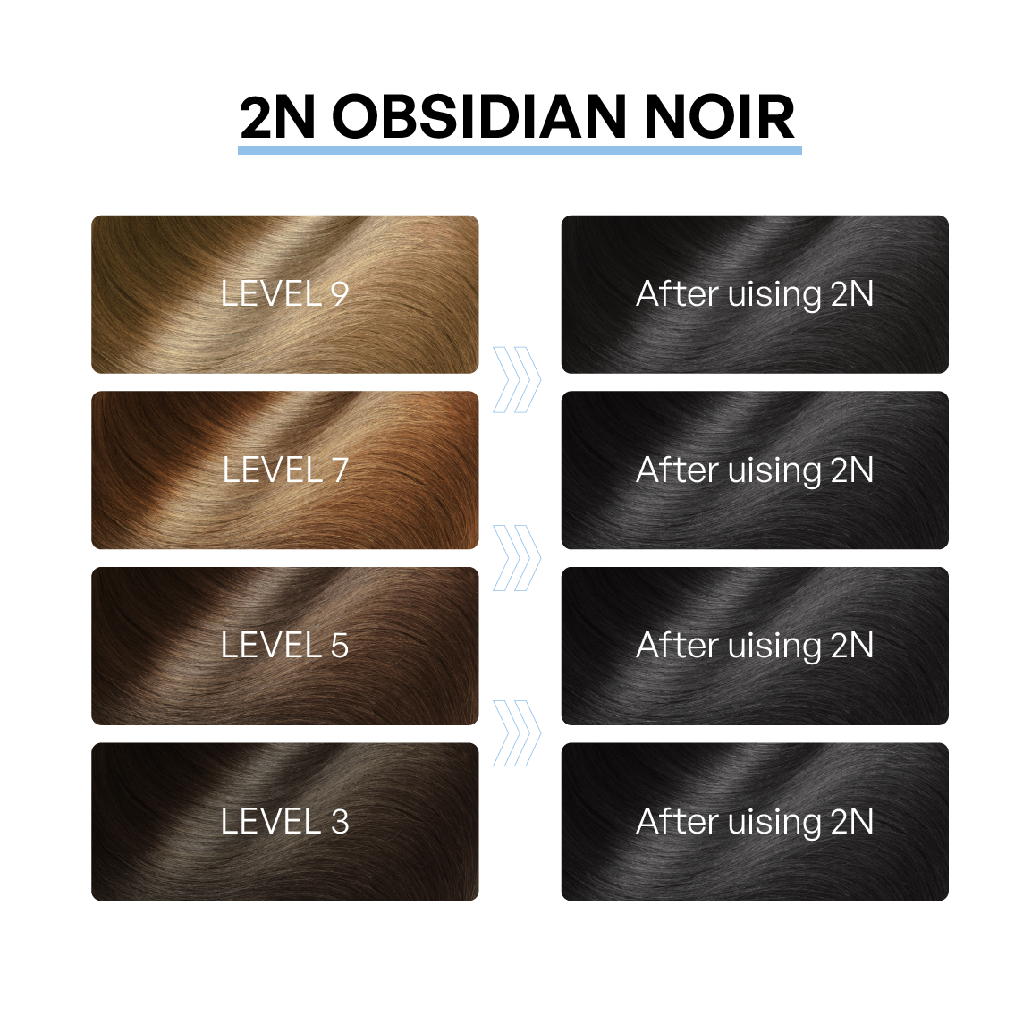 Regardless of your original hair color, using VAAIG 2N Black Hair Dye perfectly covers your existing shade, resulting in a natural-looking black.