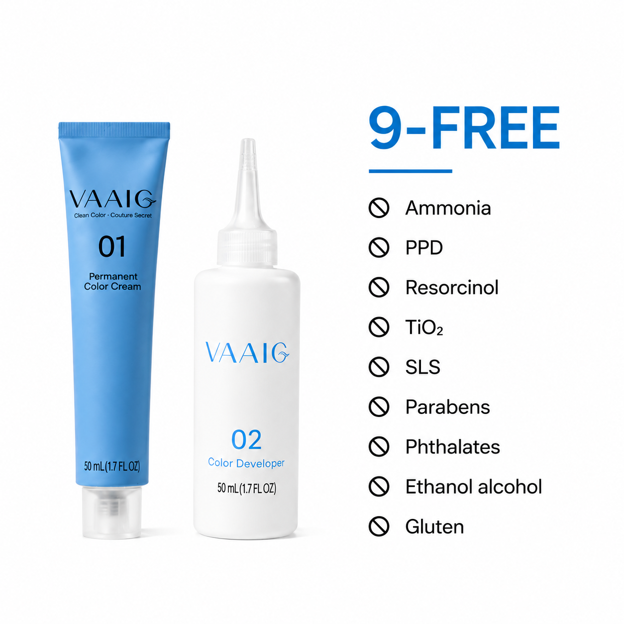 VAAIG CLEAN COVER™ Permanent Hair Color （测试）