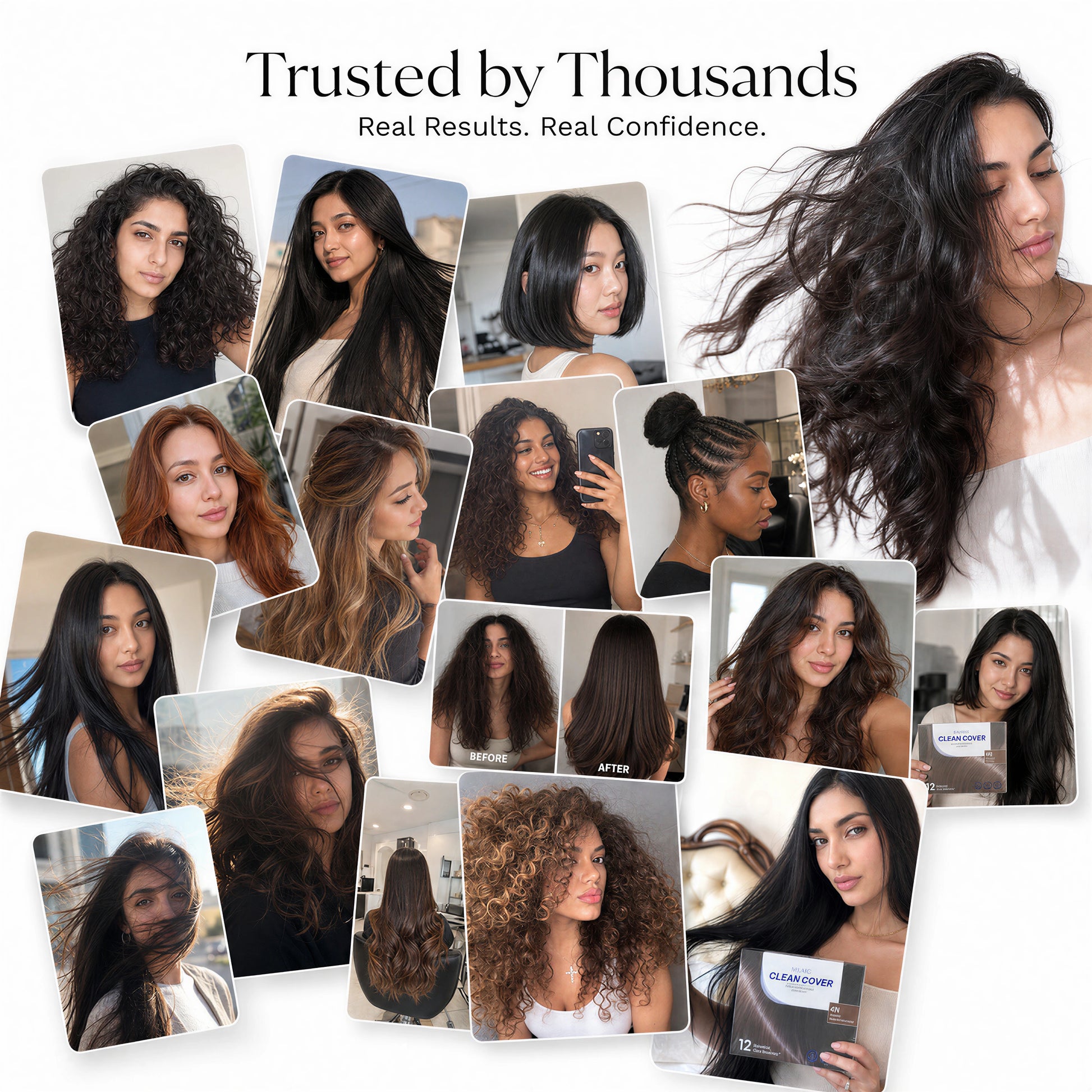 Real hair coloring results from thousands of customers