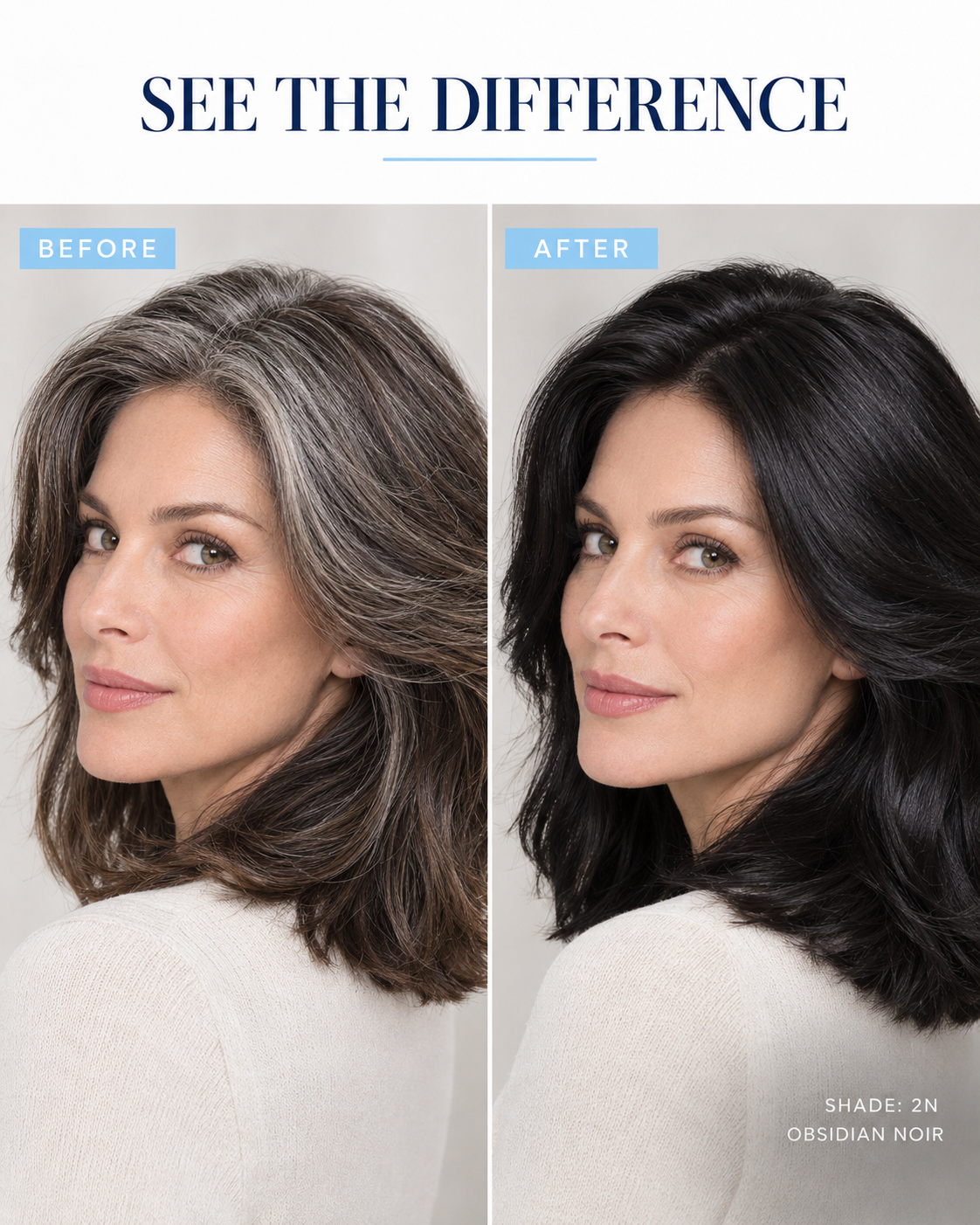 Experience flawless gray coverage that restores vibrant youthfulness with a gentle touch.